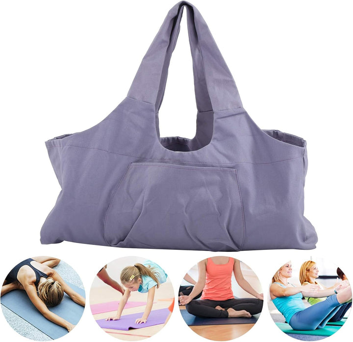 Yogatasche, Lila übergrosse Sporttasche, Wasserdicht Tragetasche für Yogamatten Canvas-Material Dame