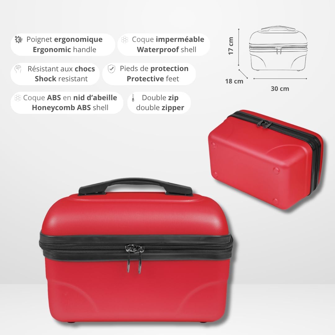 Kinston Kosmetiktasche für Reisen, Kosmetiktasche, grosses Fassungsvermögen Rot grosses Modell, Rot