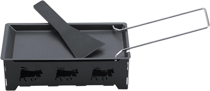 Kohlenstoffstahl,Tragbares Mini-Käse-Raclette-Set Mit Antihaftbeschichtung, Mit Kerze Beheizt, Leich