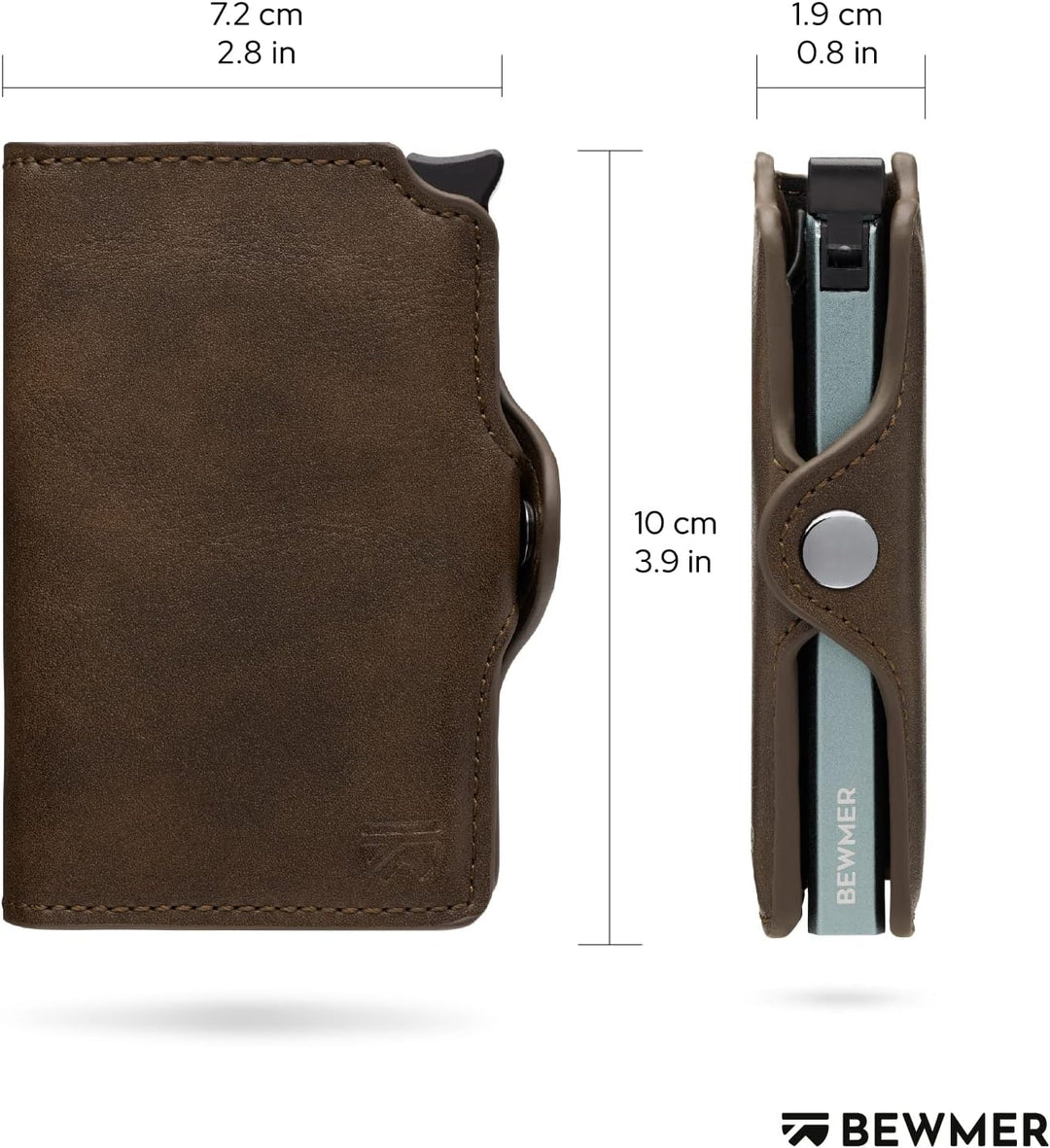 BEWMER 1 Geschütztes Kartenetui | Slim Wallet für Männer und Frauen | Kartenhalter mit RFID-Schutz u