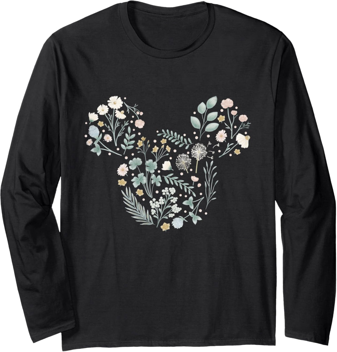 Disney Mickey Mouse Icon Spring Flowers Langarmshirt