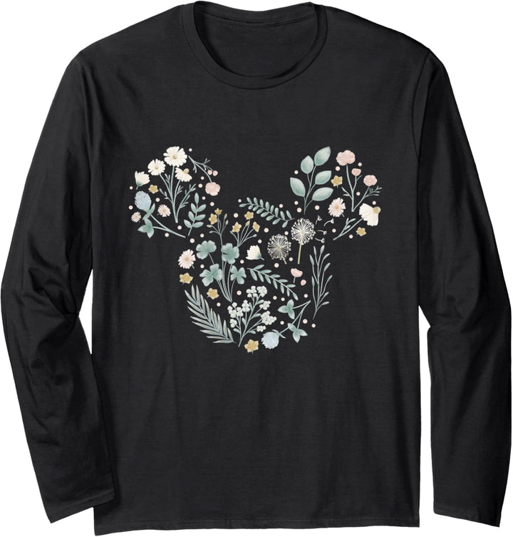 Disney Mickey Mouse Icon Spring Flowers Langarmshirt