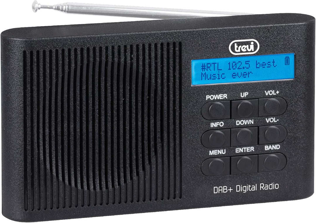 Trevi DAB 7F91 R Tragbares DAB/DAB+ und FM Radio mit Speicherstationen, Uhr mit 2 programmierbaren W