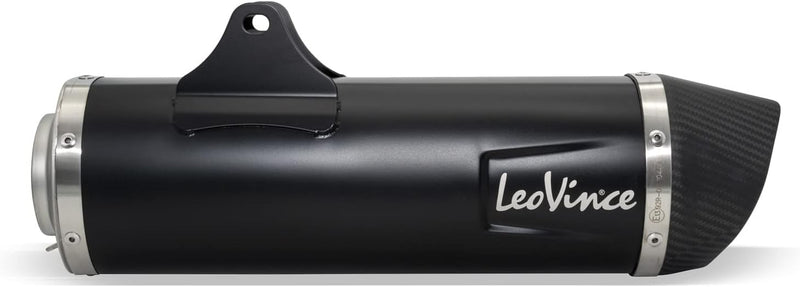 Endschalldämpfer/Auspuffanlage LeoVince SLIP-ON SBK, Edelstahl schwarz, Carbon Kappe, mit Zulassung