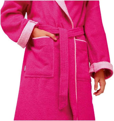 Egeria Calypso berry Kinder Bademantel 140 Kapuzenmantel 100% Baumwolle