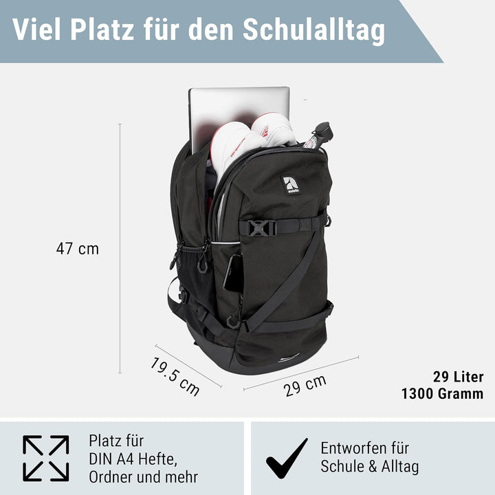 AUDETIC Schulrucksack Mädchen & Jungen Teenager - Cosmo - Schulranzen für Klasse 5 - Ergonomische Sc