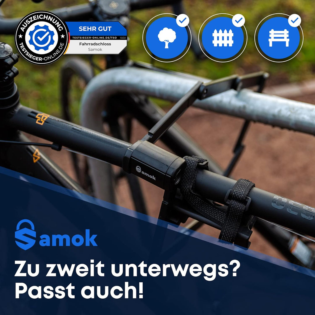 Samok Fahrradschloss Faltschloss 120cm - Faltschloss Fahrrad inkl. Halterung &amp; Zubehör - Extrem sich