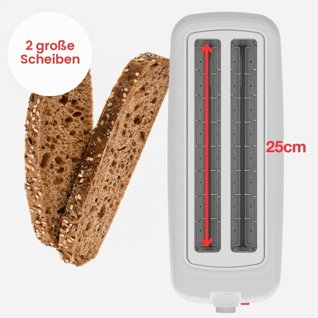 Solac - Toaster Buon Giorno Double 1200W | Zwei lange Schlitze | 6-stufiger Bräunungsregler | Selbst