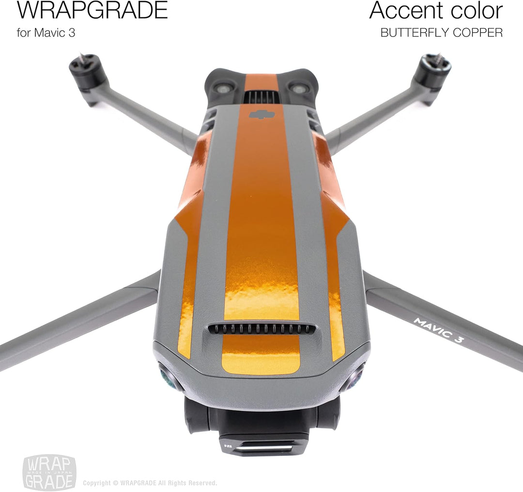 WRAPGRADE Skin Kompatibel mit DJI Mavic 3 Pro Accent Color (BUTTERFLY COPPER) Butterfly Copper / Pro