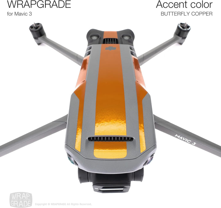 WRAPGRADE Skin Kompatibel mit DJI Mavic 3 Pro Accent Color (BUTTERFLY COPPER) Butterfly Copper / Pro