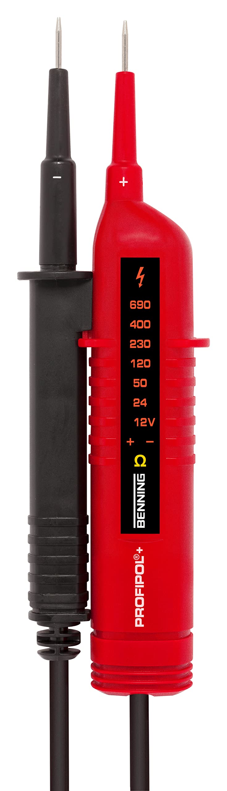 BENNING PROFIPOL+ Spannungsprüfer (Spannungsmessbereich 12 V - 690 V AC/DC, Prüfart 2-polig, Durchga