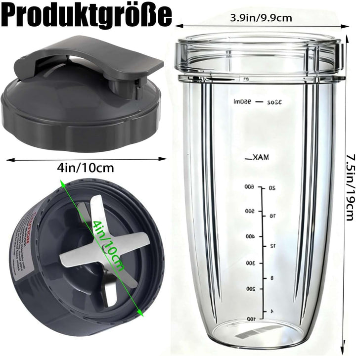 Ersatzteile Zubehör für Mixer, Kompatibel mit NutriBullet Mixer 600W und Pro 900W, 2 Deckelringe die