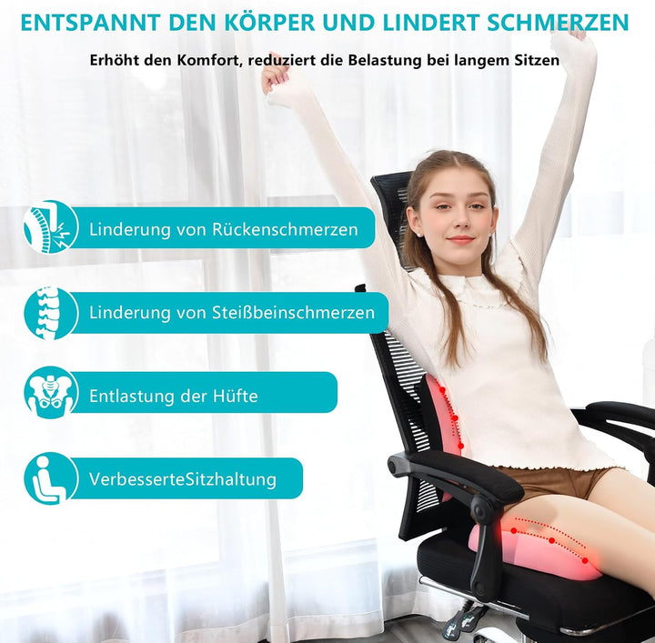 FLORICH Auto Sitzkissen und Lendenkissen Memory Foam Schreibtischstuhl Kissen Ergonomisches Sitzkiss