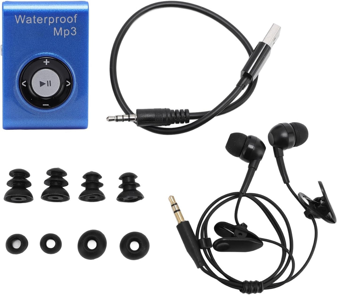 IPX8 wasserdichte MP3 Player für Schwimmen und Sport, 8 GB Unterwasser Audio-Player mit Kopfhörern,