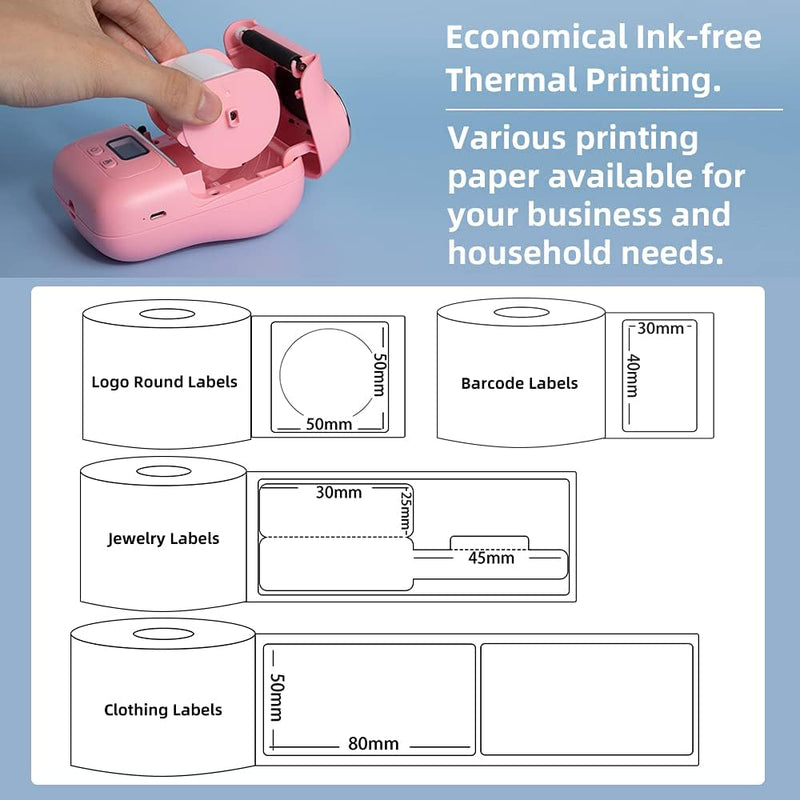 Phomemo M110 Etikettendrucker, Beschriftungsgerät Bluetooth für iOS & Android, Barcode Drucker Etike