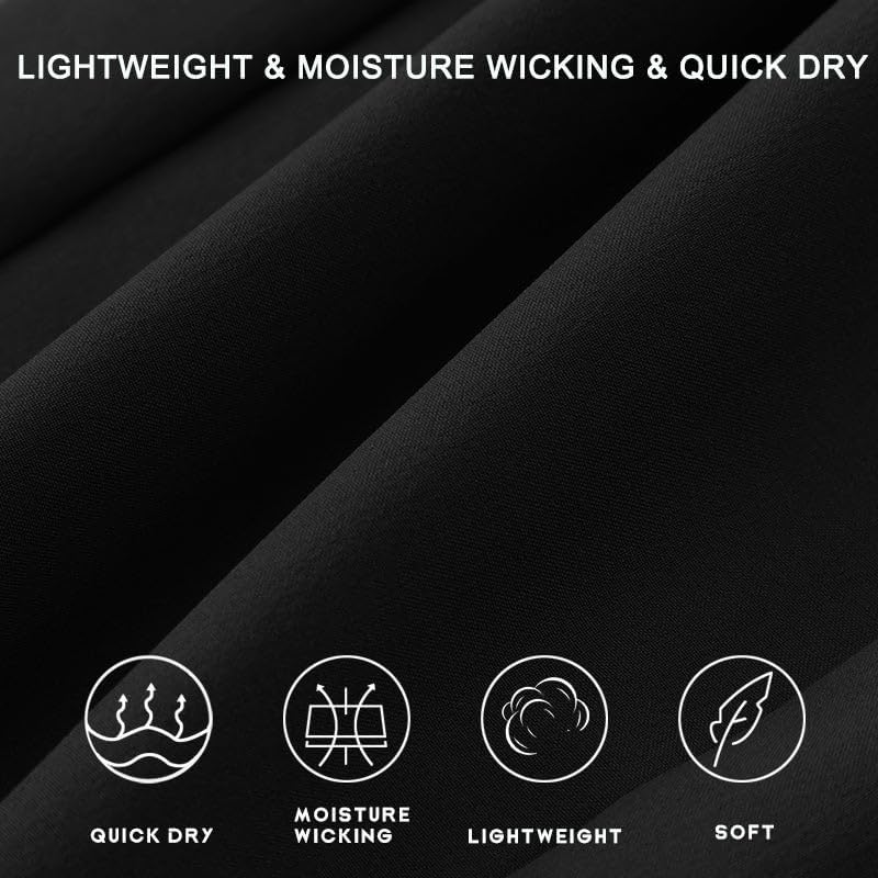 WILLIT Damen Caprihose, leicht, für Workout, Outdoor, Athletik, wasserabweisend, LSF 50+ S Schwarz,