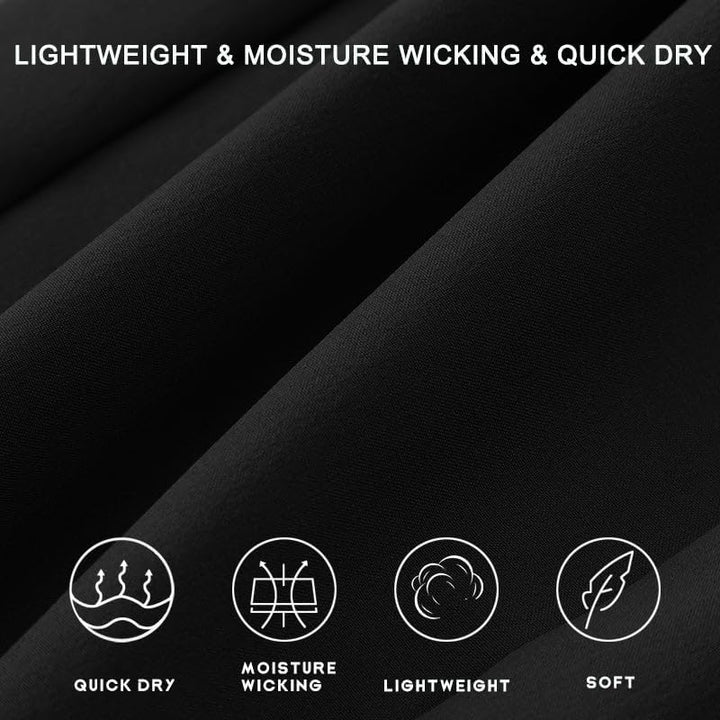 WILLIT Damen Caprihose, leicht, für Workout, Outdoor, Athletik, wasserabweisend, LSF 50+ S Schwarz,