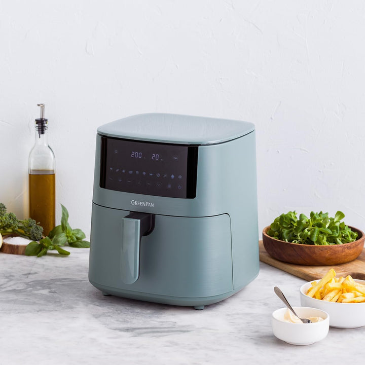 GreenPan Bistro Heissluftfritteuse, Airfryer, 7,2 Liter, 1650 Watt, LED-Touchscreen, Antihaftbeschic