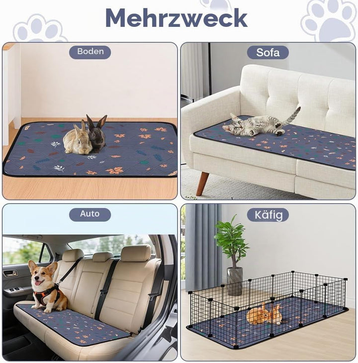 AUYAO Wiederverwendbare PIPI Pads Matte für Meerschweinchen, 2PC Waschbar und 4 Lagen Super Saugfähi