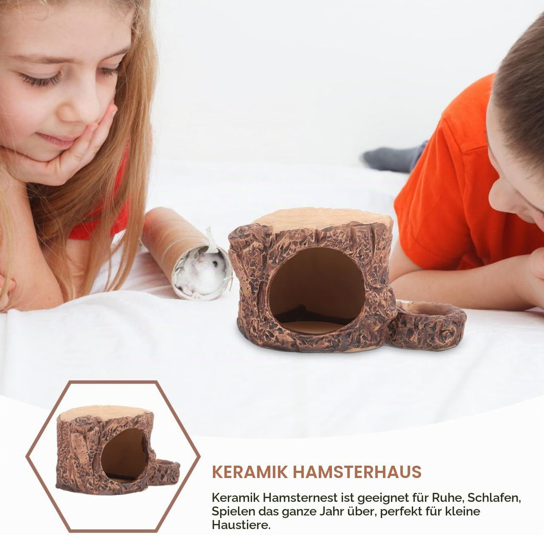 TOYANDONA Keramik Hamsterhaus mit Kühlendem Versteck für Kleine Haustiere und Erholsamen Schlaf