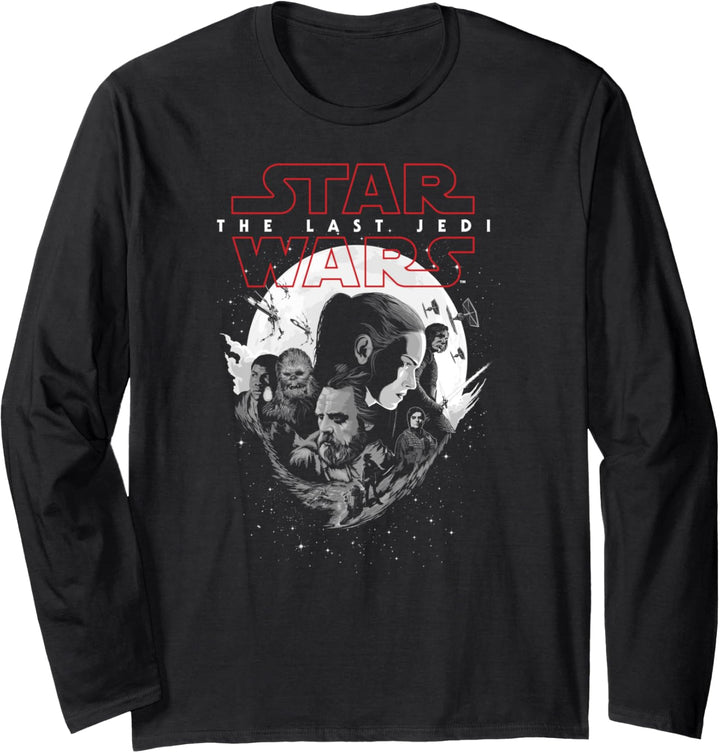 Star Wars The Last Jedi Group Shot Stars And Moon Poster Langarmshirt