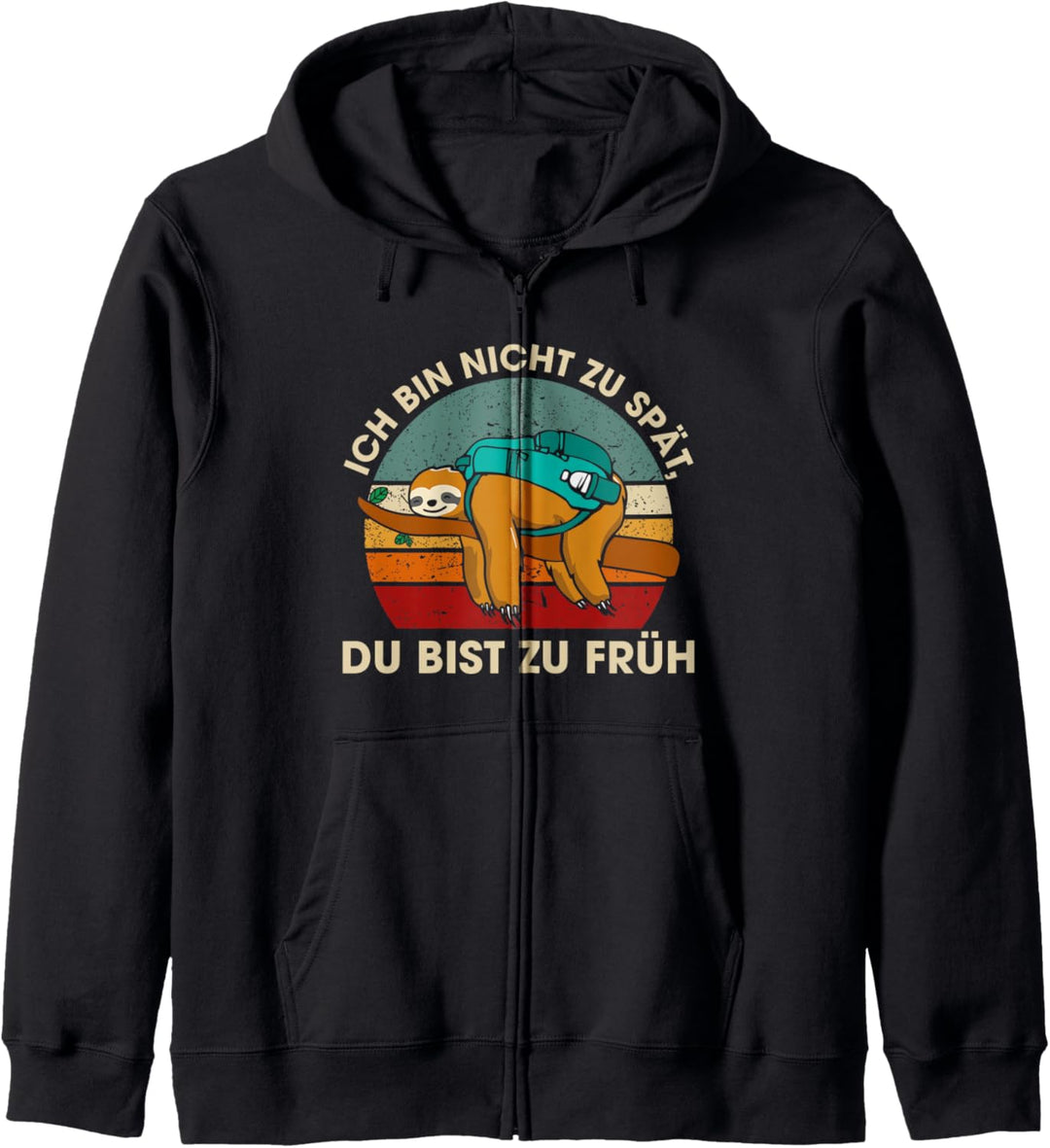 Faultier Wander Team Bergsteiger Wanderung Retro Vintage Kapuzenjacke
