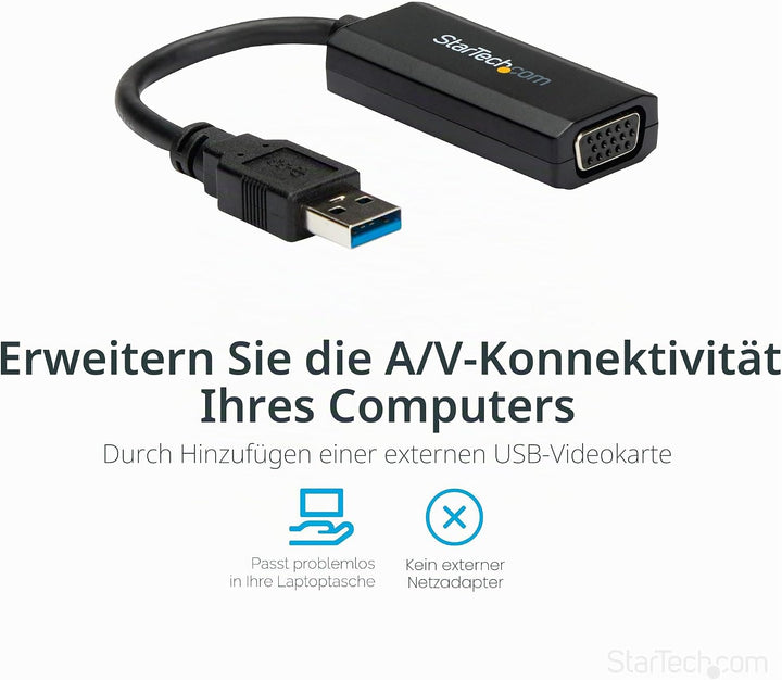 StarTech.com USB 3.0 auf VGA Adapter / Konverter mti on-board driver - 1920x1200 1080p | On-Board Dr