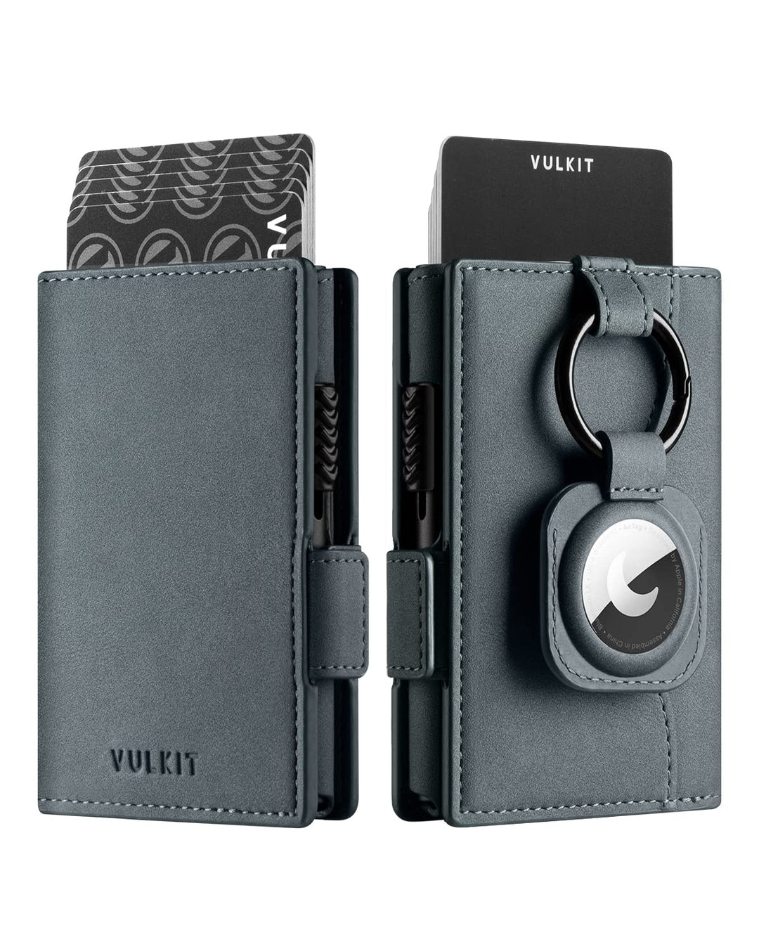 VULKIT Kreditkartenetui mit Airtag-Halter, RFID-blockierendes Kartenetui aus Metall, Magnetverschlus