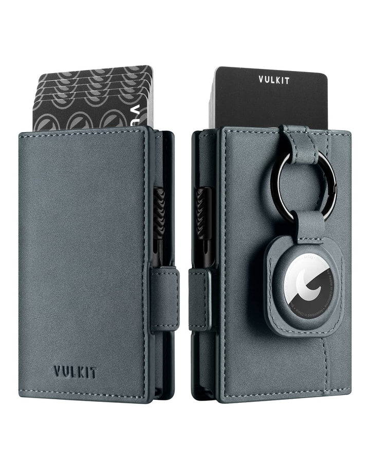 VULKIT Kreditkartenetui mit Airtag-Halter, RFID-blockierendes Kartenetui aus Metall, Magnetverschlus