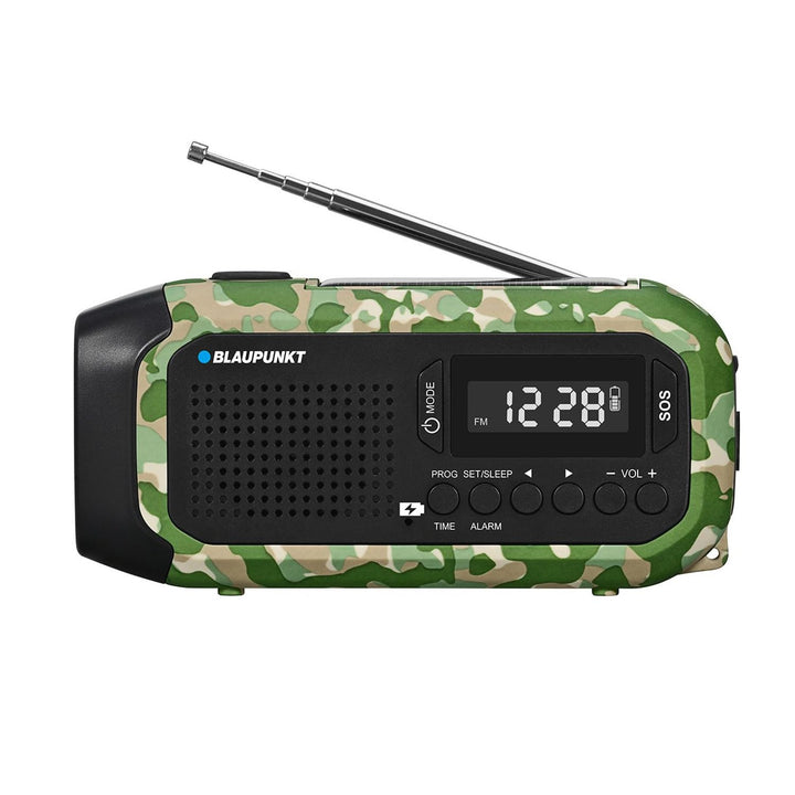 Blaupunkt ER20GC Notradio Solar AM FM Generator Handgenerator USB C Powerbank Taschenlampe LED Lesel