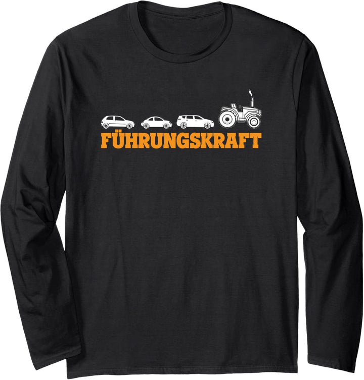 Landwirt Lustiges Farmer Traktor Führungskraft Langarmshirt