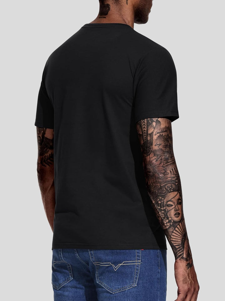 Teesmen T-Shirt Für Herren Kurzarm Rundhals Einfarbige Sport Basic Männer 5er Polyester Oder Baumwol