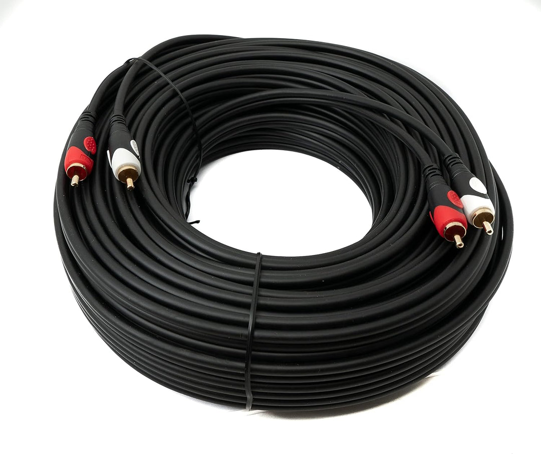 System-S Cinch 2 RCA Kabel 30 m Stecker zu Stecker Stereo AV Adapter in Schwarz
