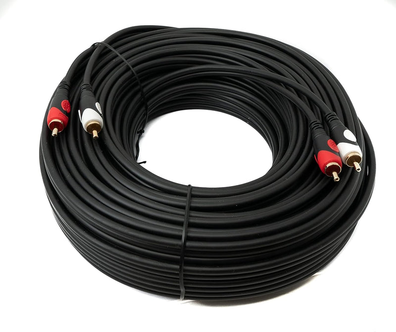 System-S Cinch 2 RCA Kabel 30 m Stecker zu Stecker Stereo AV Adapter in Schwarz