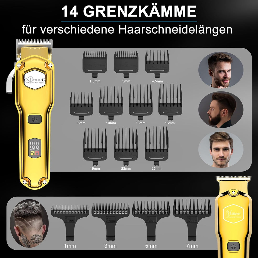 Hatteker Haarschneidemaschine Profi akku Haarschneider Herren Haartrimmer Langhaarschneider Herren B