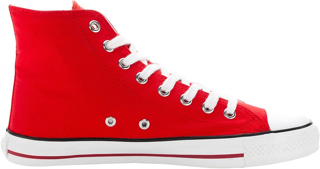 Ethletic - Unisex - Canvas Sneaker - White Cap Hi Cut - Fairtrade Produkt 46 EU Cranberry Red Just W
