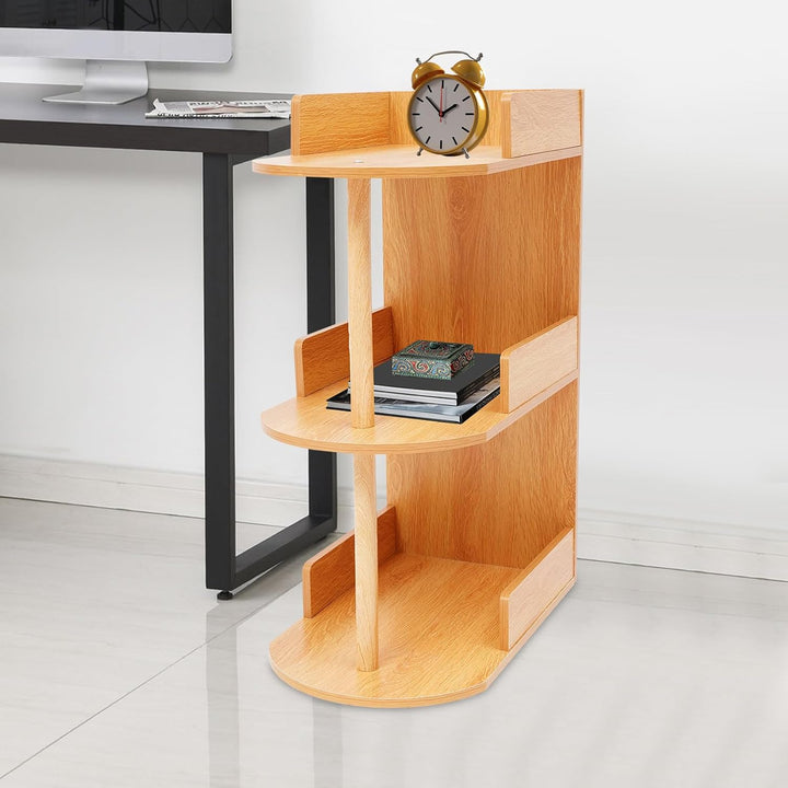 Standregal, 3-stufig, 48x30x72 cm, Holzoptik, freistehend, für Wohnzimmer
