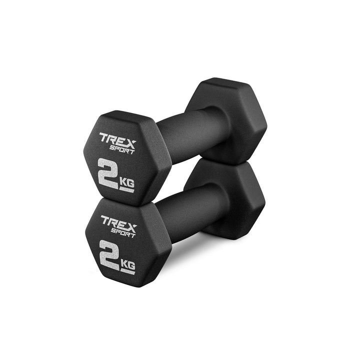 TREX SPORT Neopren Hanteln Set | Kurzhanteln 2er Set 4kg-20kg | Hanteln Frauen &amp; Männer Set 2 x 2 kg
