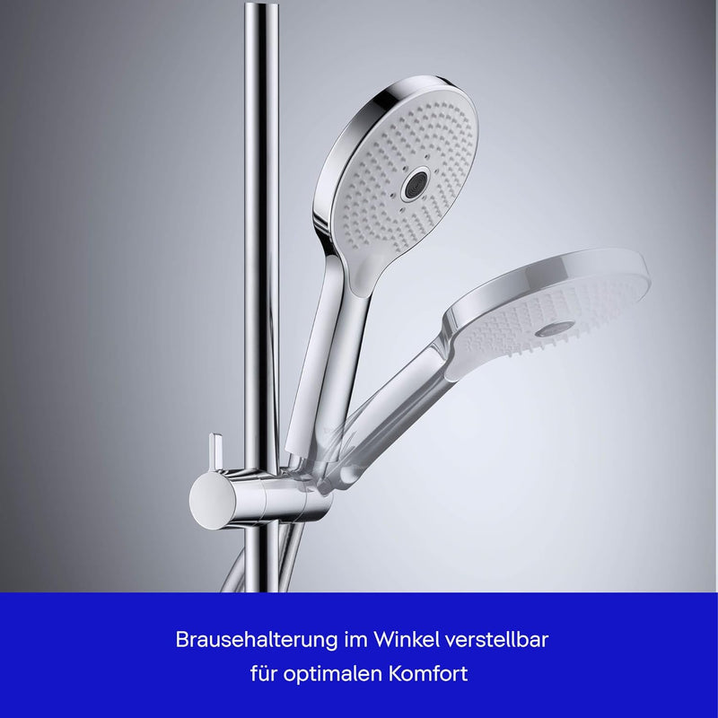 Duravit Universal Duschsystem, Duschset mit 3 Strahlarten (Rain, Intense Rain, Soft Rain), Duschstan