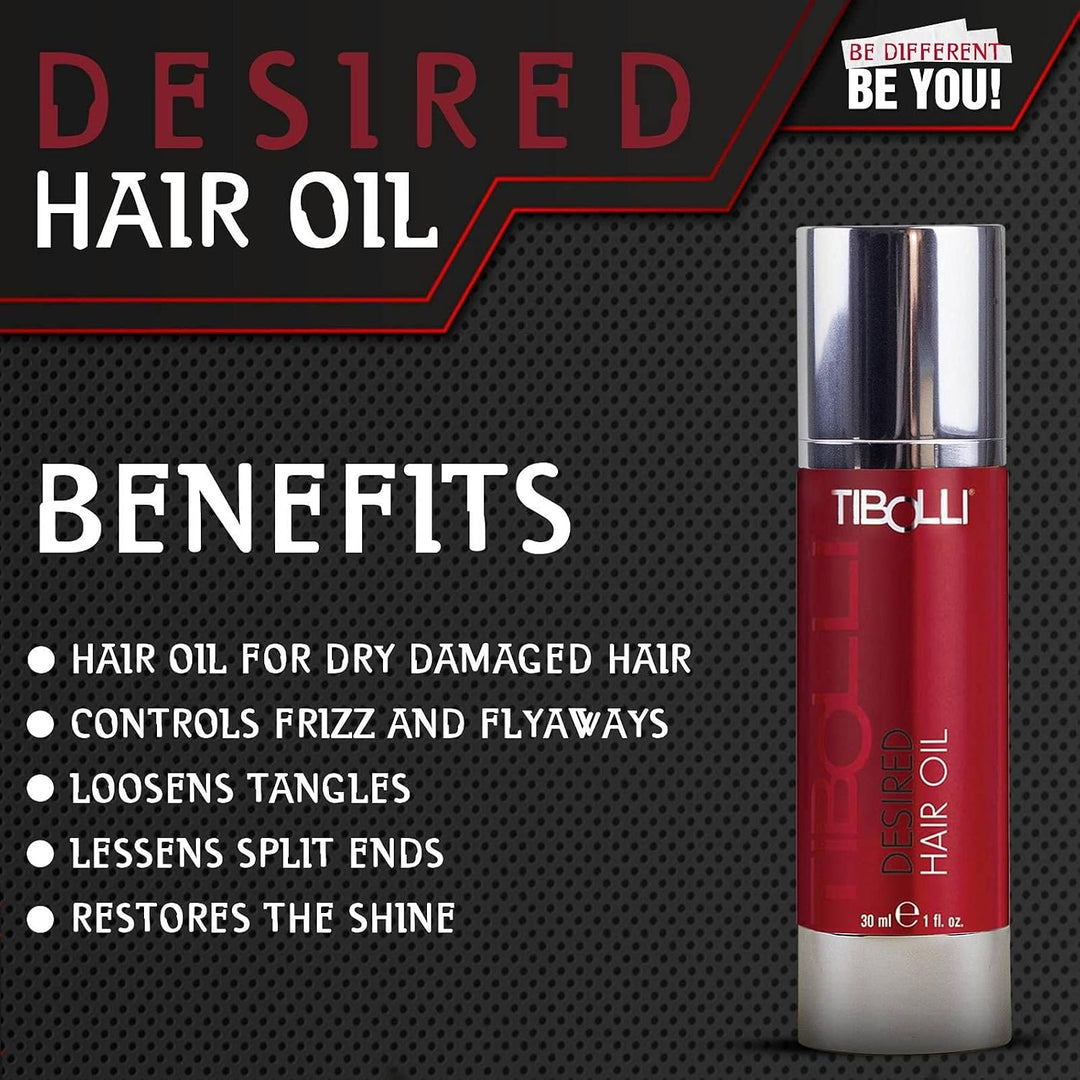 TIBOLLI Desired Hair Oil (1 FL Oz / 30ml) Zur Beseitigung von Frizz und trockenem, geschädigtem Haar