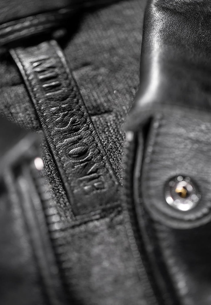 Milestone MS-Matteo Herren Lederjacke Braun mit speziellem Finish, 52 Schwarz