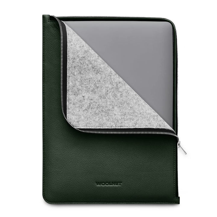 7Woolnut Leder Folio Zipper Sleeve Case Hülle Tasche für MacBook Pro 13/14 Zoll - Grün MacBook Pro 1