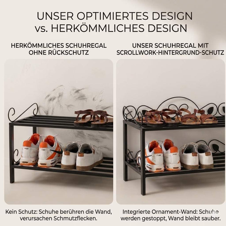 DanDiBo Schuhregal Mi-2 Regal 92 cm Schuhschrank 21236 Schuhablage Metall Schmiedeeisen