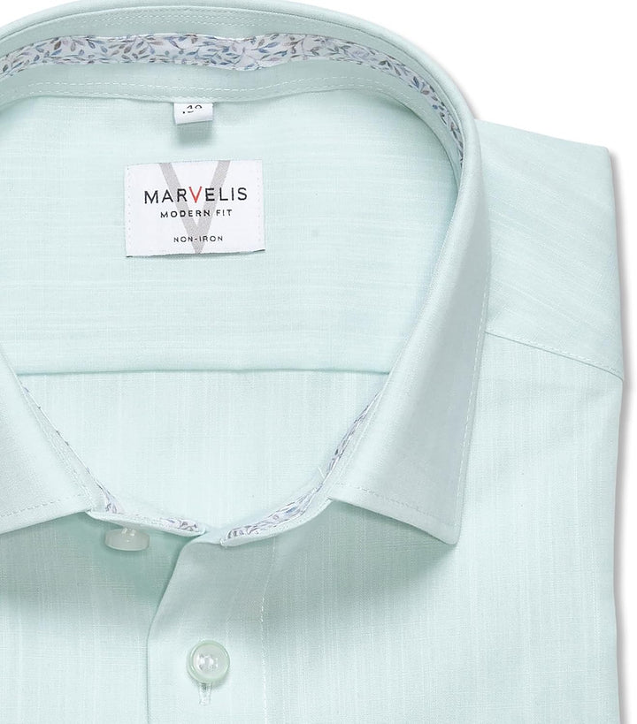 Marvelis Herren Businesshemd Langarm 726614,Einfarbig,Modern Fit,New Kent 39 Lindgrün 46, 39 Lindgrü
