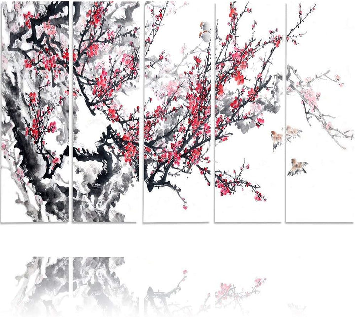 Feeby. Leinwandbild - 5 Teile - Bilder, Wand Bild, Wandbilder, Kunstdruck XXL, 5-Teilig, (JAPANISCHE