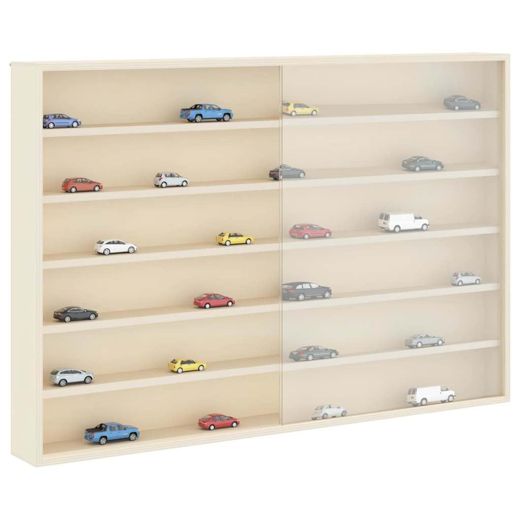 vidaXL Wanddisplay-Case mit Regal Beige 80 x 8,5 x 54 cm Sperrholz, Moderne, rechteckige Wandregal-L