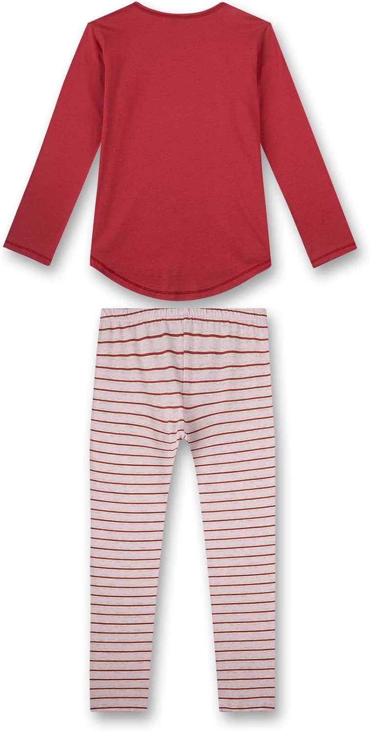 Sanetta Mädchen-Schlafanzug Rot | Bequemer Schlafanzug für Mädchen lang. | Pyjamaset Grösse 140 Rot,