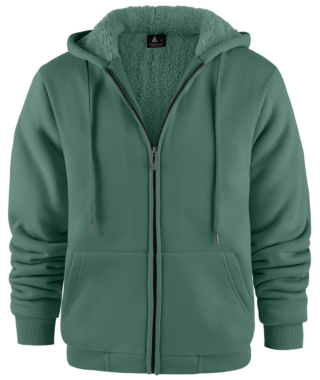 JACKETOWN Herren Sweatshirt Gefüttert Hoodie Reissverschluss Sweatjacke Warm Fleece Winterjacke Tedd