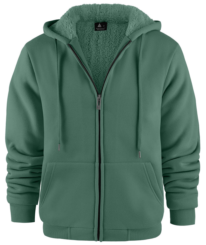 JACKETOWN Herren Sweatshirt Gefüttert Hoodie Reissverschluss Sweatjacke Warm Fleece Winterjacke Tedd