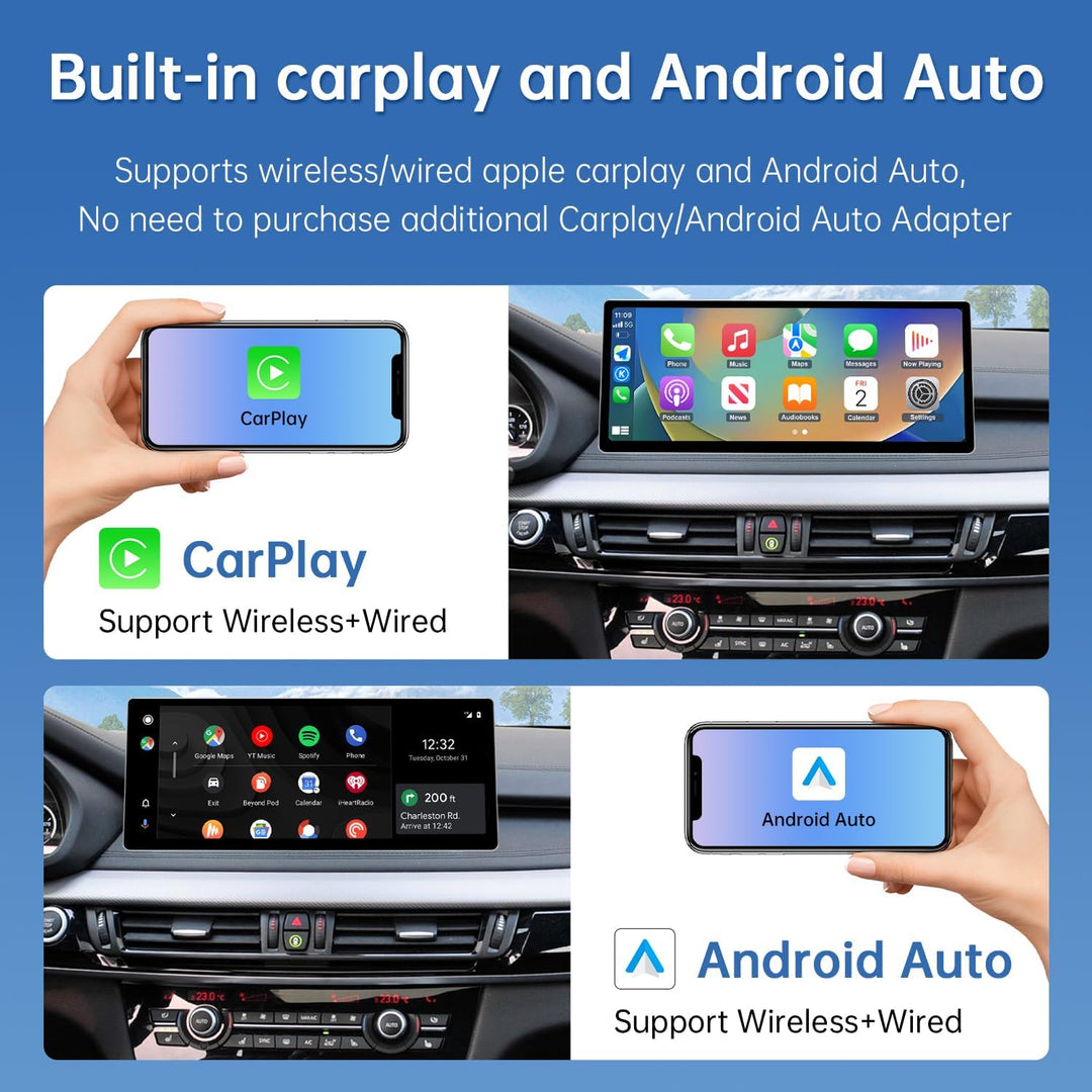 Road Top 12,3 Zoll Autoradio Carplay für BMW X5 X6 F15/F16 NBT (2014-2016) | Linux HD Touchscreen mi